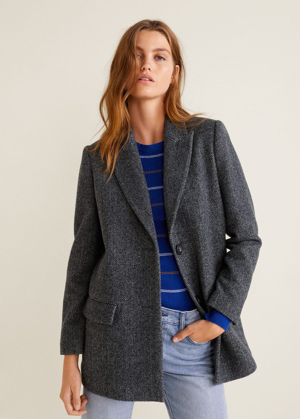 Textured wool blazer
